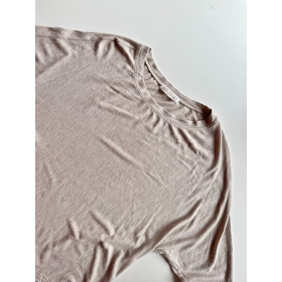 JOAH BROWN Vital Rib Heather Oatmeal Ribbed Jersey Long Sleeve Tee, One Size - Picture 7 of 14